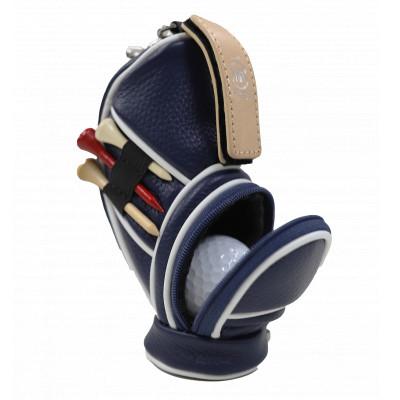 ふるさと納税 香芝市 キャディーバッグ型本革ゴルフボールケース　&lt;ブルー&gt;