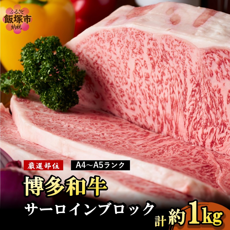【厳選部位】【A4ランク-A5ランク】博多和牛サーロインブロック 1kg