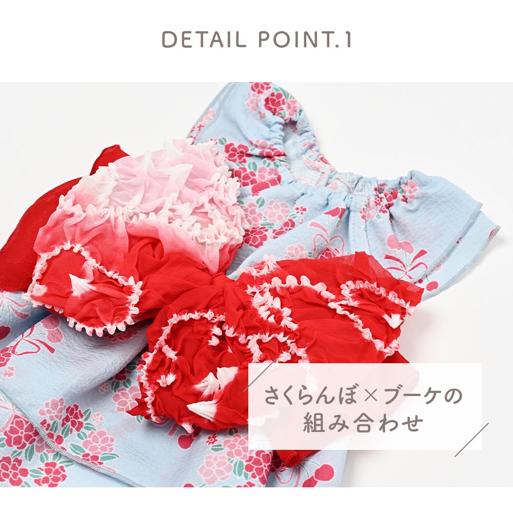 サンドレス浴衣 さくらんブーケ 犬用 (M) 浴衣風 祭り ゆかた さくらんぼ りぼん【ココアトワ(cocoAtoi)】