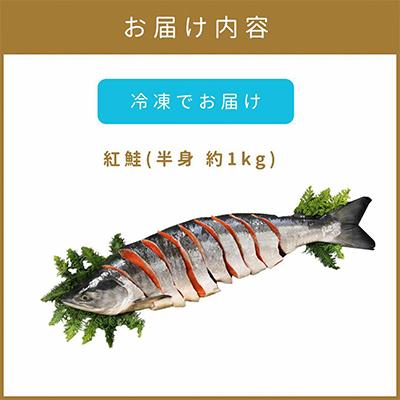ふるさと納税 北見市 紅鮭半身 姿切り身 約1kg(約10切入)【ミシン目入り真空】北海道北見市加工 |  | 03