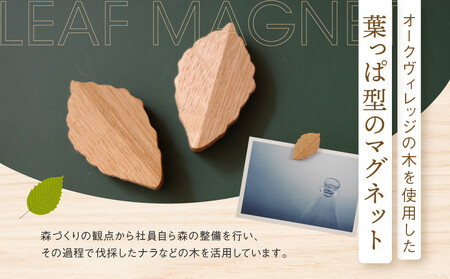【通常配送】【オークヴィレッジ】葉っぱマグネット |  ギフトラッピング対応 雑貨  ウッド おしゃれ 木製 文具 飛騨高山 オークヴィレッジ(株) AH320VC13