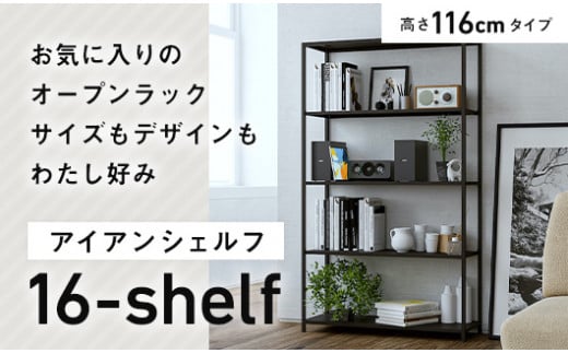 FKK19-01E 【ノーマルタイプ】アイアンシェルフ 16-shelf （高さ116cmタイプ）