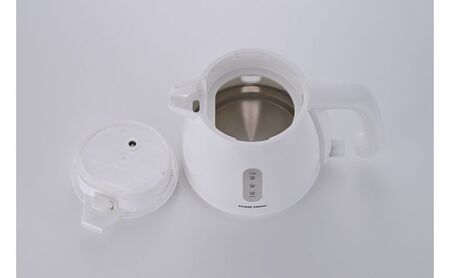 転倒湯漏れ機能付き　電気ケトル0.8L　白　電化製品 キッチン用品  電気ケトル 空だき防止機能 こぼれにくい 卓上新潟県田上町
