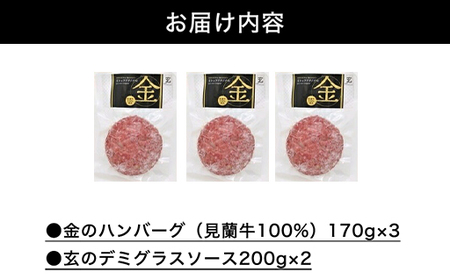 道の駅萩往還人気レストラン／「玄」のハンバーグセット 金 　3食｜HG0597-B