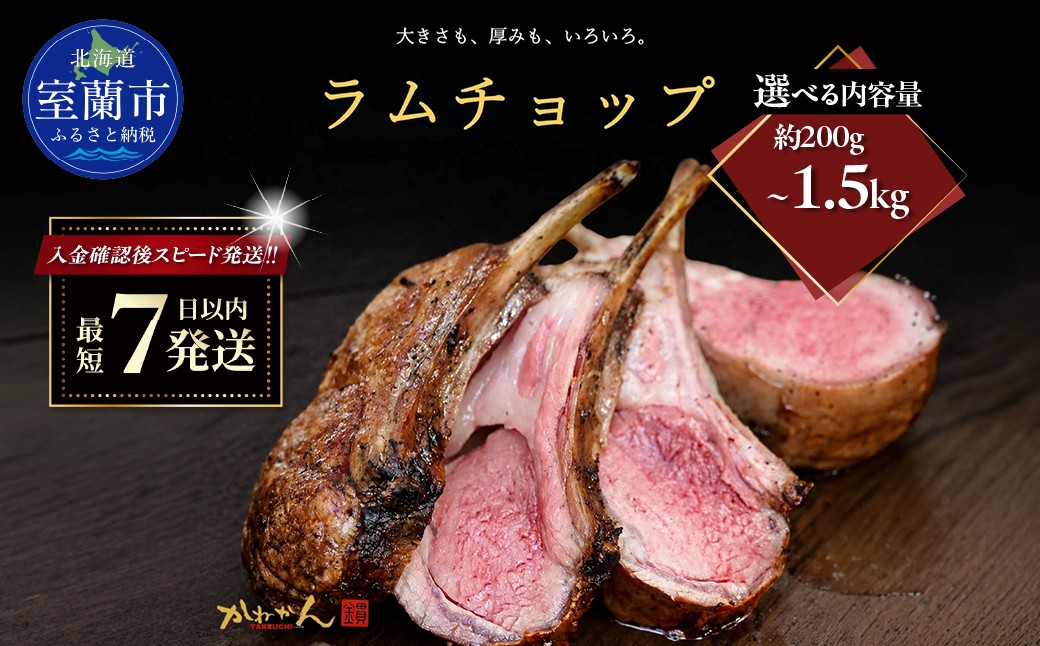 
                  カネカン竹内 訳ありラムチョップ 選べる味 下味付き / たれ味付き 選べる容量 約200～250g /500g / 700g / 1kg / 1.5kg 【ふるさと納税 人気 おすすめ ランキング ラムチョップ らむちょっぷ  ラム らむ 羊 ひつじ 肉 バーベキュー BBQ キャンプ 訳あり おいしい ヘルシー 食べやすい そのまま 焼く ご褒美 北海道 室蘭市 送料無料】 MROA065s
                