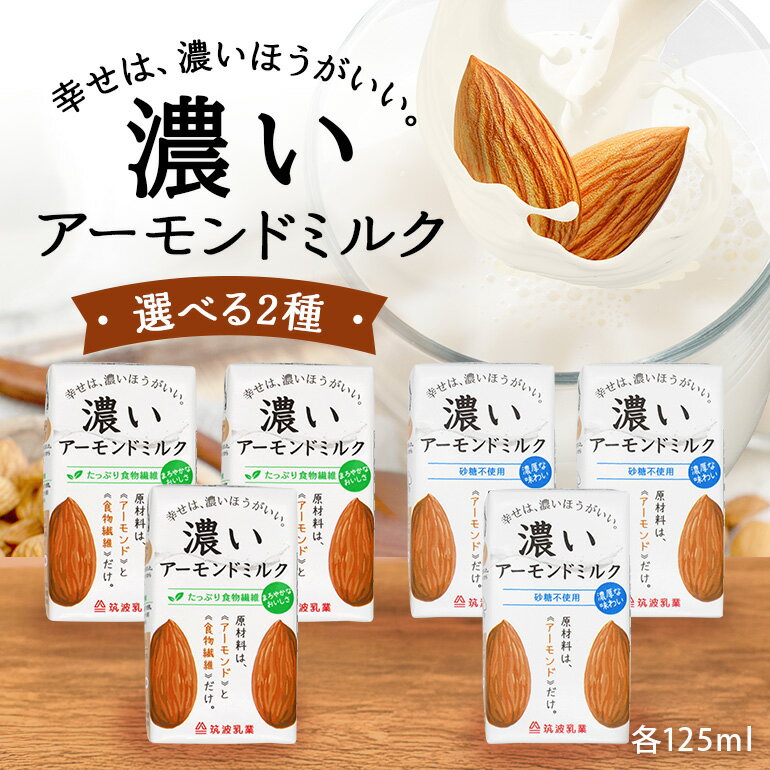【ふるさと納税】濃いアーモンドミルク 125ml 選べる2種（たっぷり食物繊維・砂糖不使用）飲料 飲み物 珈琲 焙煎 ヴィーガン 健康飲料 ダイエット 植物由来 アーモンド 47-SKU-AX