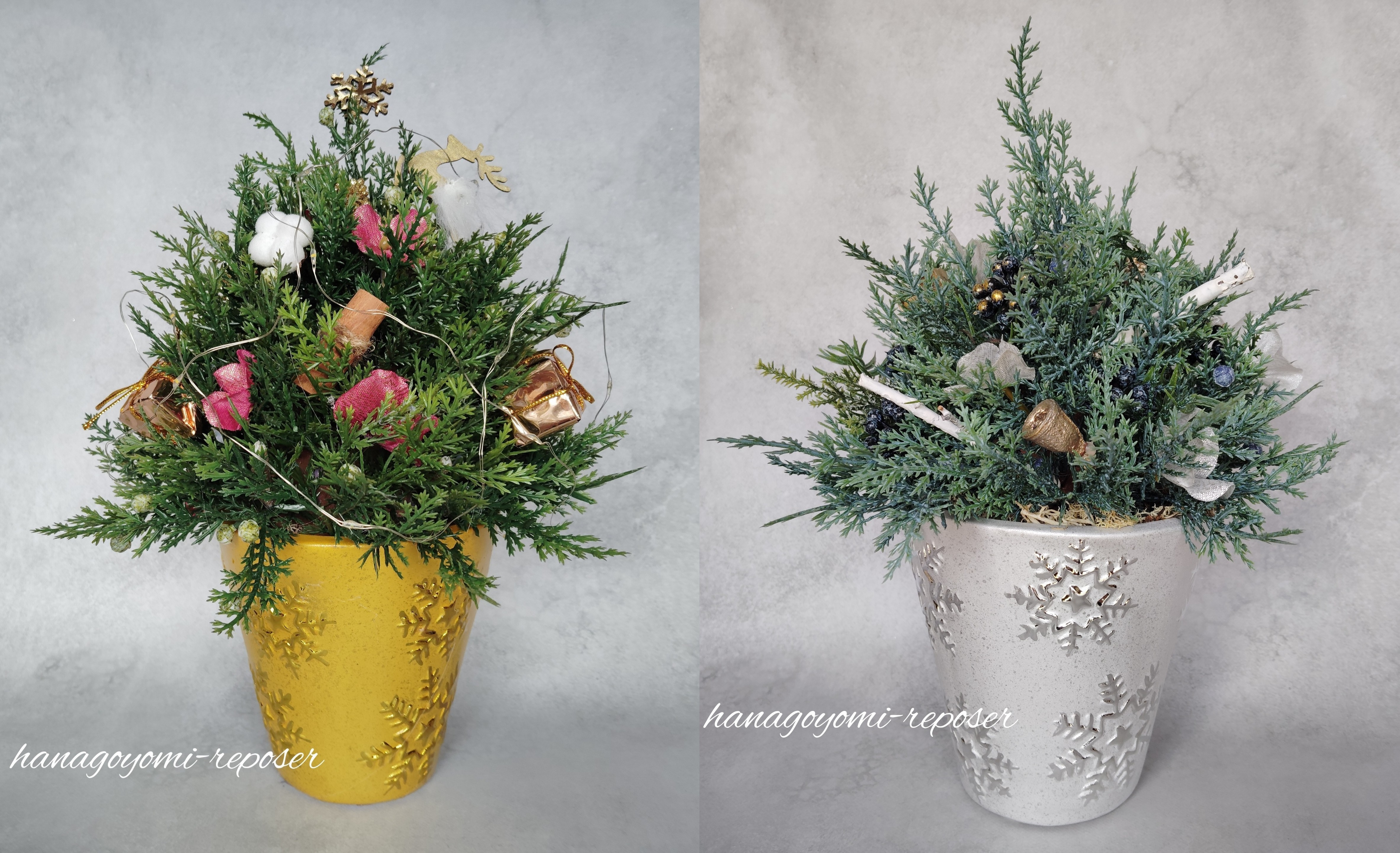 
                  Xmas　高級感のある花器付きクリスマスツリー（036_5037）
                