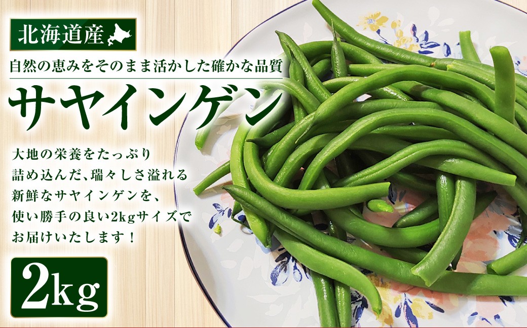
                  北海道産 サヤインゲン 2kg さやいんげん いんげん インゲン 野菜 やさい 新鮮 鮮度 取り寄せ 【 2026年7月下旬～10月下旬発送予定 】
                