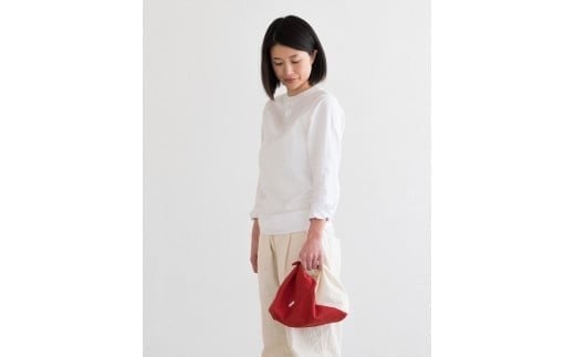 S5-C04 ツートンカラーのあずま袋 Sサイズ_レッド