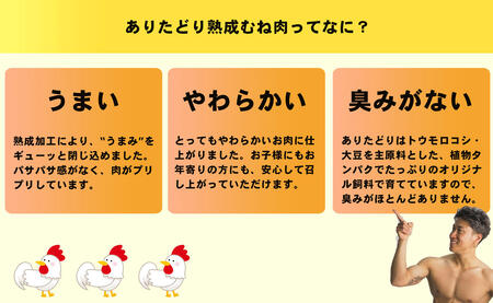 【計2.4kg 小分け】ありたどり 熟成むね肉 計2.4kg (300g×8パック) 鶏肉 むね肉 ムネ肉 胸肉 真空パック N14-8