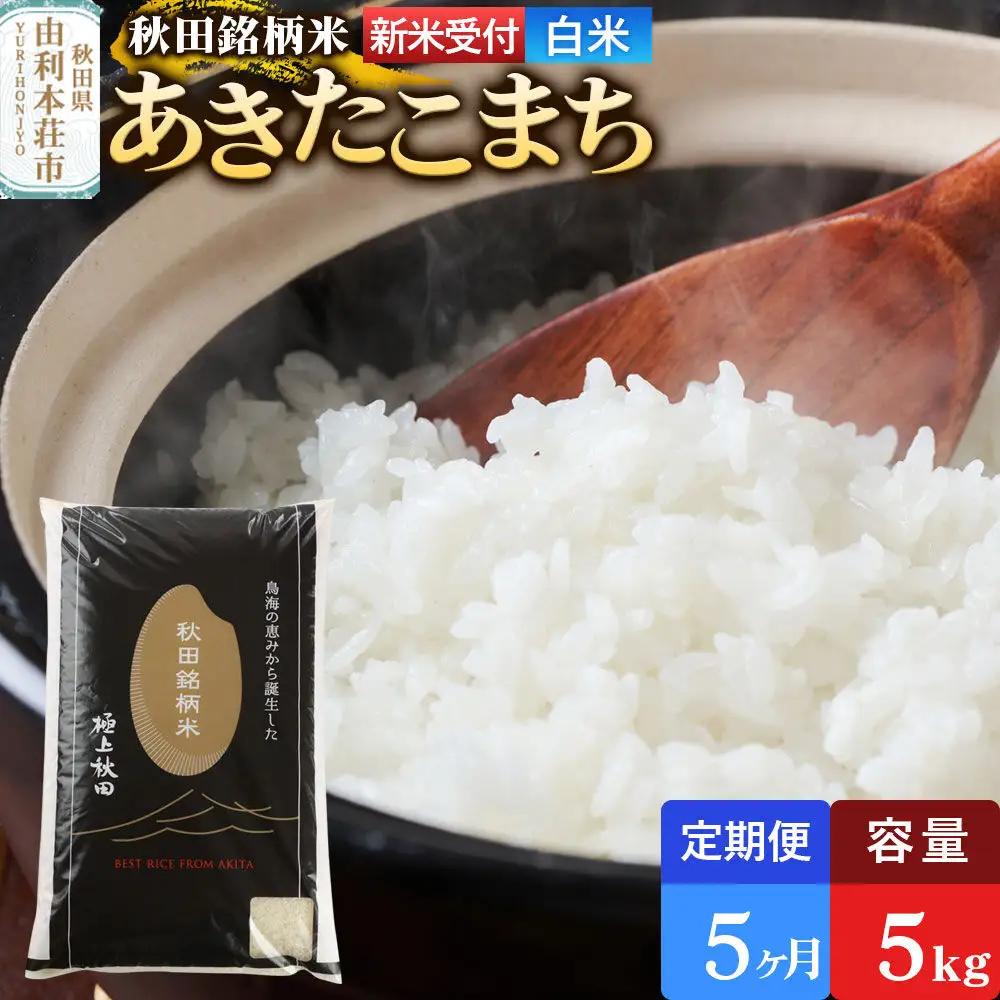《令和8年産 新米受付》《定期便5ヶ月》【白米】極上秋田銘柄米 あきたこまち 5kg