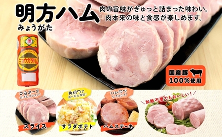 明方ハム プレスハム 豚肉 国産 明方ハム【3本】