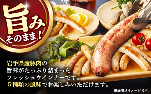 高原育ちのフレッシュウィンナー 5種詰め合わせ 20本 国産 豚肉 肉 冷凍 お肉 ウインナー フレッシュウインナー 生ウインナー ソーセージ 天然腸詰め セット パセリ オニオン ガーリック ブラッ