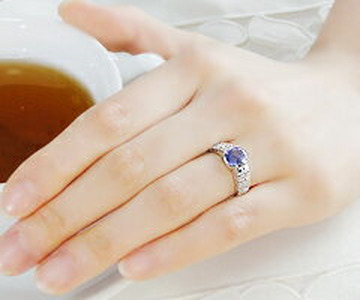 指輪 天然 ダイヤモンド 1.0ct SIクラス タンザナイト オーバルカット【プラチナ950】r-129（KRP）N6-1411