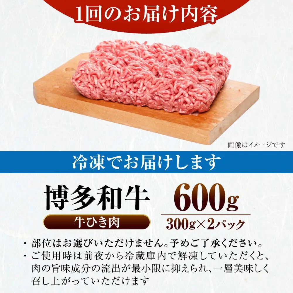 【全12回定期便】【訳あり】 博多和牛 100％ ミンチ (挽肉) 600g(300g×2個) VDZ095 ひき肉 訳あり