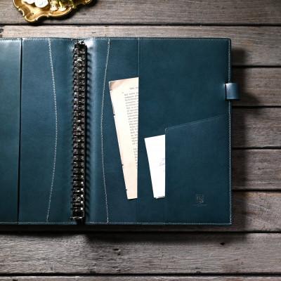 ふるさと納税 長浜市 本革B5サイズ26穴リングファイル 18.5mm【グレージュ(灰色)】 |  | 02