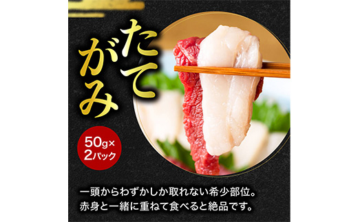 【国産】 熊本 馬刺し 高級赤身 と たてがみ 食べ合わせセット 計400g ＜上赤身 200g / 馬ヒレ 100g / たてがみ 100g＞ 専用タレ80ml付き 058-0683