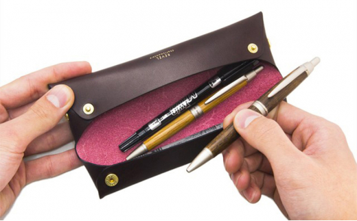 スリムトレー ペンケース 牛革 コンパクト バーガンディ ブラック ブルー キャメル ネイビー グレー 職人 本革製品 素材 折り革 皮 レザー ケース 湘南工房 雑貨 ファッション 日用品 通勤 レ