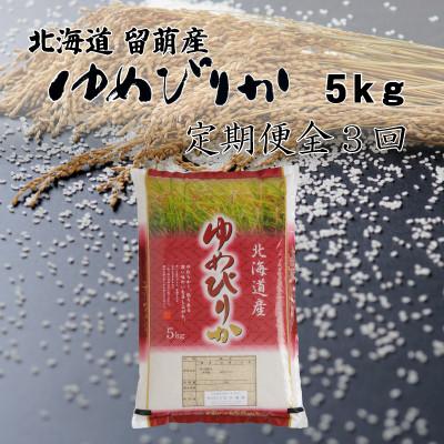 ふるさと納税 留萌市 【毎月定期便】北海道留萌産ゆめぴりか　5kg全3回