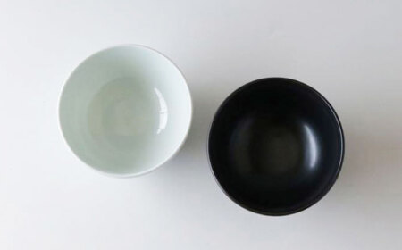 【波佐見焼】くらわんか碗 ペア モノクロ 青白磁・鉄釉【奥川陶器】[KB78]