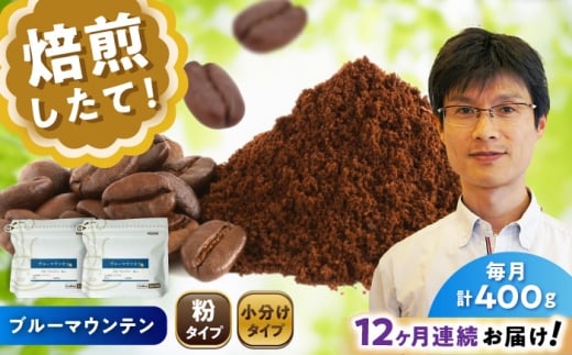 【全12回定期便】ブルーマウンテンNo.1 コーヒー粉 200g×2個 (粉/中挽き) / 珈琲 コーヒー 粉 / 瀬戸市 / Ｃｏｆｆｅｅ　ＳＡＫＵＲＡ [BBAB089]