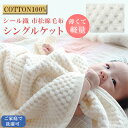 【ふるさと納税】薄くて軽量シール織市松綿毛布シングルケット(COTTON100%)【1238850】