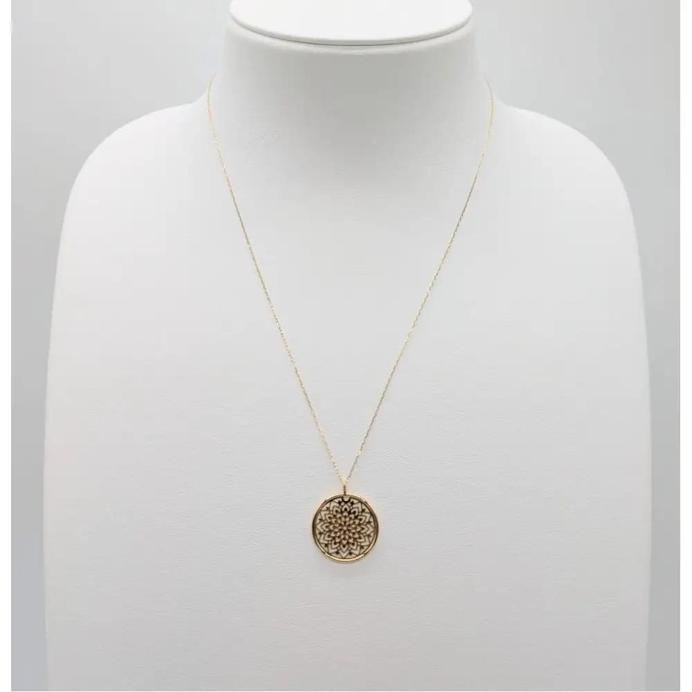 【18金イエローゴールド 二つ菊ペンダントトップ 】｜ネックレス 富山市 山森製鎖 ジュエリー アクセサリー 