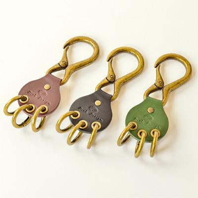 ふるさと納税 函南町 【ハンドメイド】レザーキーホルダー　スリーホールカラビナ(ブラック) |  | 03