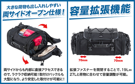 タナックス【T041】MFK-293 ミニフィールドシートバッグEX（ブラック）タナックス株式会社《3月上旬-4月上旬頃出荷予定》シートバッグ ツーリング バッグ バイク用品 アウトドア レインカバー