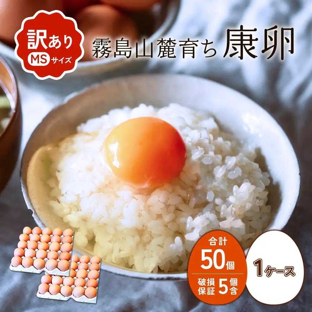 卵【わけあり】霧島山麓育ち こだわり卵 康卵 MSサイズ 計 50個（45個 + 割れ保証 5個）たまご 玉子 タマゴ 卵焼き 玉子焼き たまご焼き 生卵 鶏卵 平飼い 放し飼い たまごかけごはん 国産 九州産 宮崎県産 送料無料
