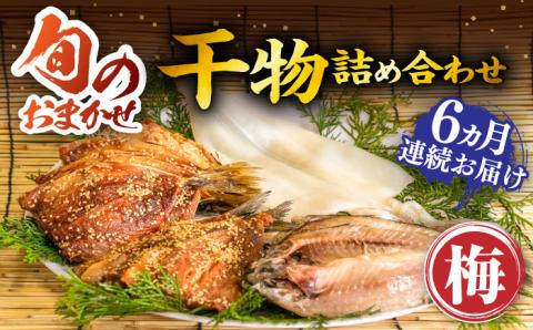 【全6回定期便】ひものや つかもとの旬のおまかせ干物詰め合わせ《梅》 [JDR010] 干物 ひもの みりん干し おまかせ 詰め合わせ アジ あじ いわし イワシ イカ 72000 72000円