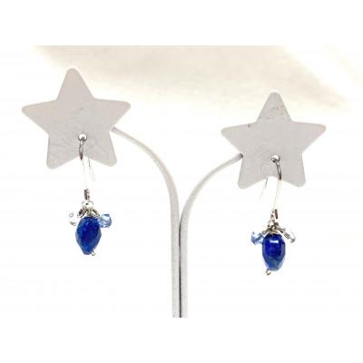 ふるさと納税 小山市 天然石ラピスとスワロフスキーのピアス |  | 02