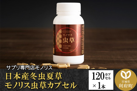 サプリ モノリス虫草カプセル 日本産冬虫夏草 120カプセル 1本