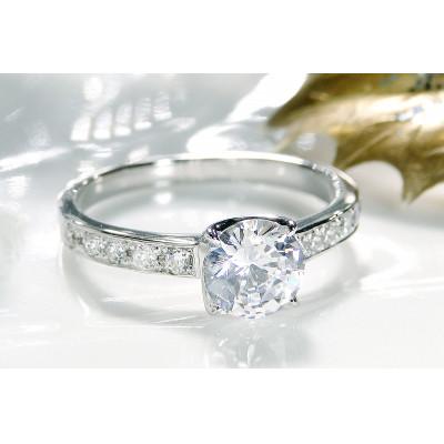 ふるさと納税 昭和町 【中央宝石研究所鑑定書付】pt950 Hカラー ダイヤモンド リング【1.18ct 】　15号 |  | 01