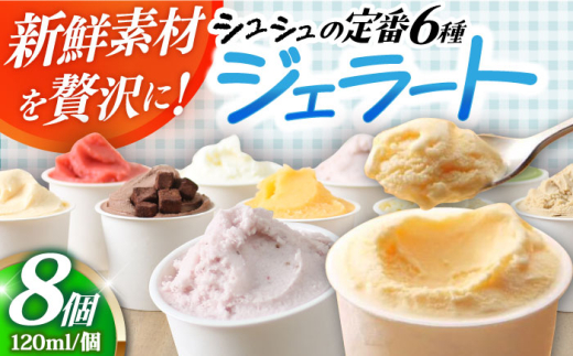 シュシュ 定番ジェラート8個セット / アイス アイスクリーム ジェラート スイーツ /  大村市 / おおむら夢ファームシュシュ [ACAA409]