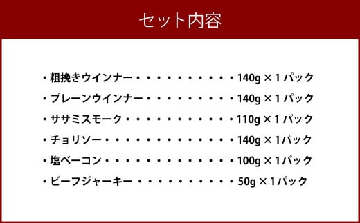 さんだかん 道産肉の無添加燻製 楽々6品セット 680g