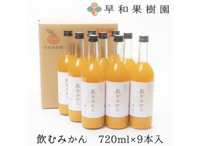 【早和果樹園】飲むみかん（720ml×9本）（B963-1）