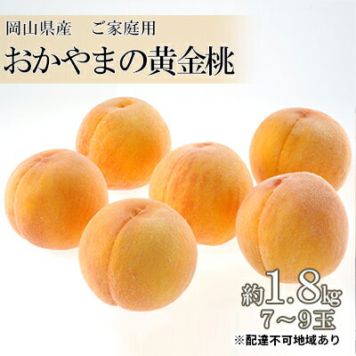 【ふるさと納税】桃 2026年 先行予約 ご家庭用 おかやま の 黄金桃 約1.8kg（7～9玉） もも モモ 岡山県産 国産 フルーツ 果物　お届け：2026年8月下旬～2026年9月中旬