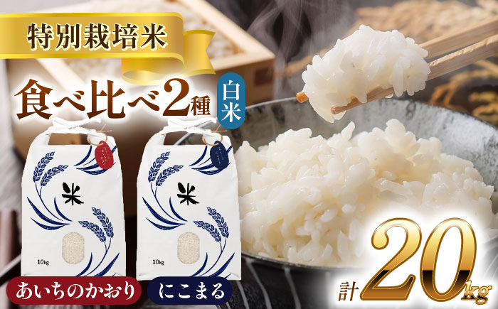 
令和6年産　愛知県産　にこまる・あいちのかおり　白米　各10kg　特別栽培米　お米　ご飯　愛西市／戸典オペレーター [AECT010]
