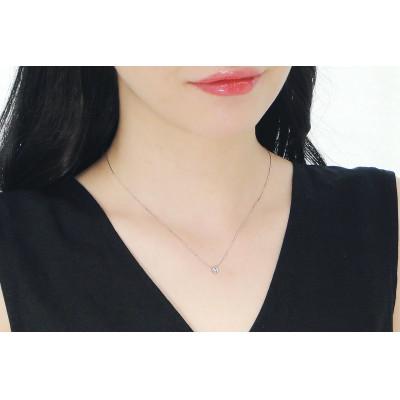 ふるさと納税 昭和町 【0.2ct】pt900 Hカラー フクリン留め 一粒 ダイヤモンド ネックレス |  | 03