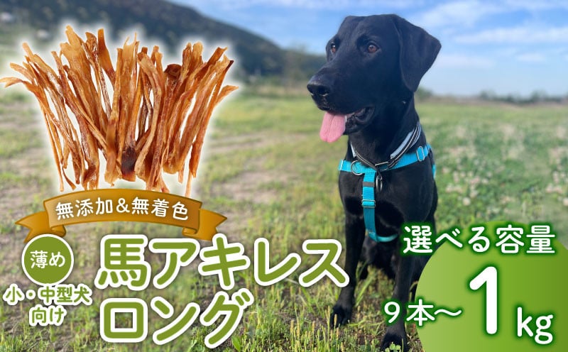 
            ドッグフード 馬アキレスロング 薄め 選べる容量 9本～30本 250g～1kg 【 馬 ドックフード アキレス ロング ペット おやつ ペット用品 犬用 無添加 無着色 安心 安全 自然食品  ケーティーコモディティ KT 新潟県 新発田市 KT017P 】
          