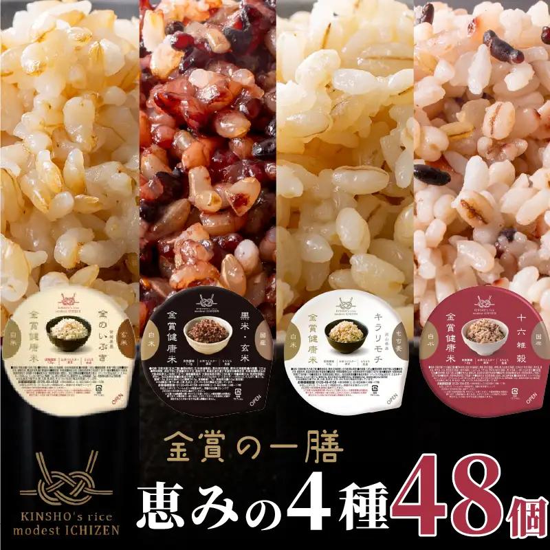 【金賞の一膳 恵みの4種】玄米 雑穀米 120g×48個 ご飯パック 食べ比べ