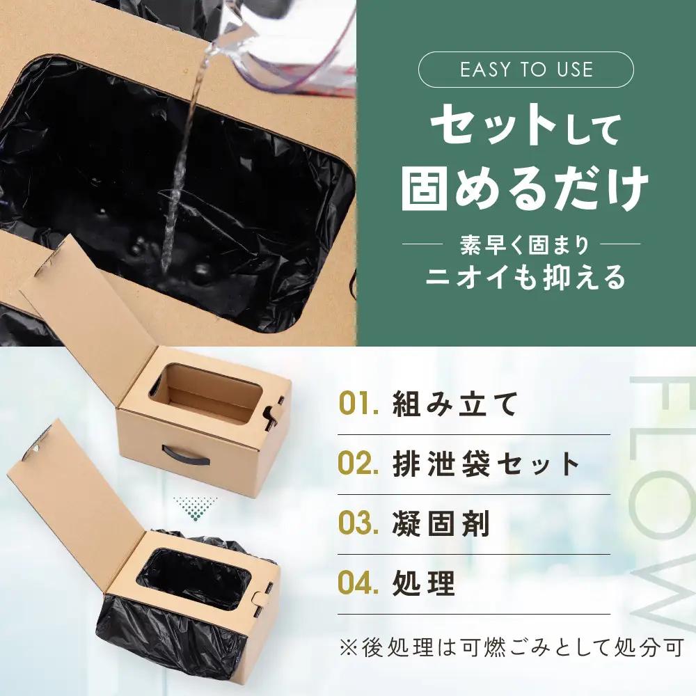 緊急用トイレキット10個入 簡易トイレ付×1個セット｜京都 防災グッズ 非常用