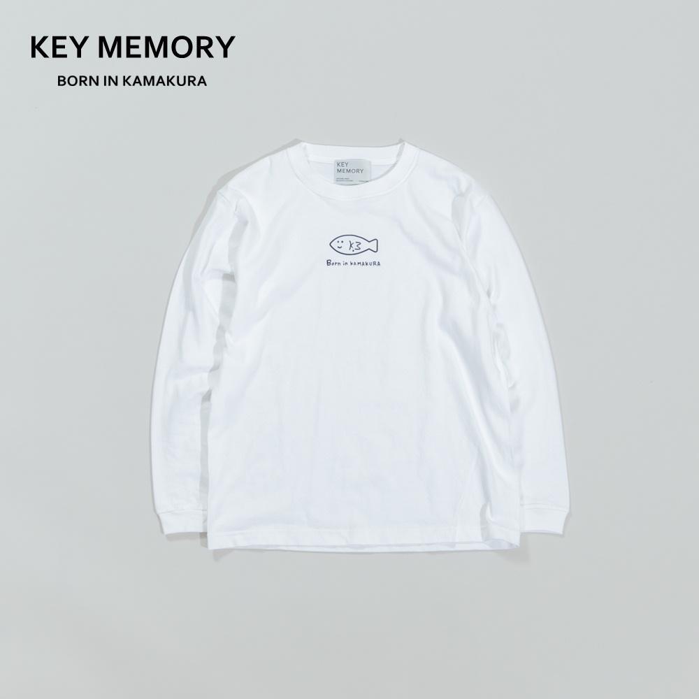 【ふるさと納税】【KEYMEMORY 鎌倉】フィッシュイラストロングTシャツ WHITE【サイズ選択可】 | 衣料 ファッション 人気 おすすめ 送料無料