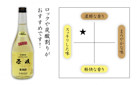 麦焼酎 飲み比べ 2種×720ml（22度・25度）【壱岐スーパーゴールド/壱岐の島かめ貯蔵】《壱岐市》【天下御免】[JDB049] 焼酎 お酒 むぎ焼酎 壱岐焼酎 本格焼酎 熟成 飲み比べ セット 