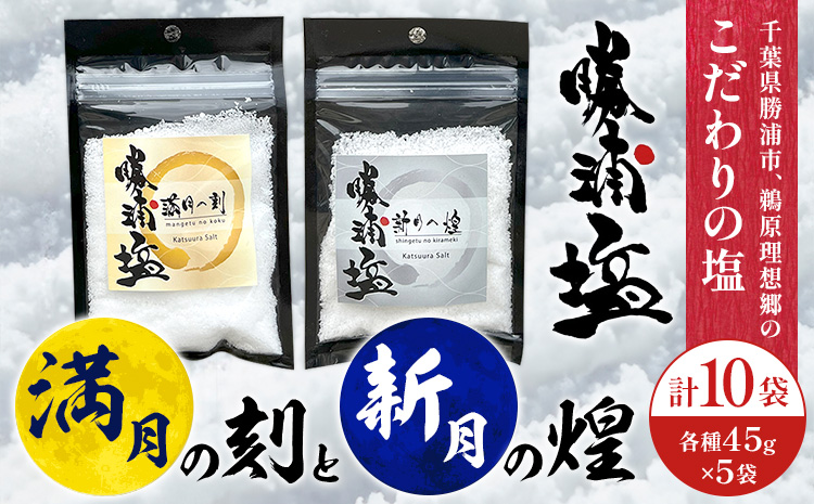 千葉県 勝浦市 満月の刻 45g と 新月の煌 45g 各5袋 セット 【配送不可地域あり】 《30日以内に出荷予定(土日祝除く)》 塩 勝浦塩 調味料