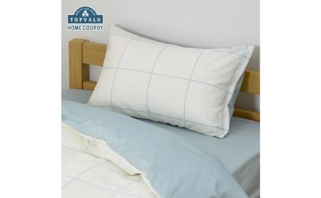 ホームコーディ　まくらカバー（柄） 43cm×63cmまくら用 ブルー1 イオンリテール 寝具