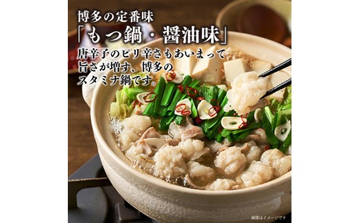 AE175.【博多華味鳥】もつ鍋セット（醤油味）／3～4人前【もつ鍋・醤油味】