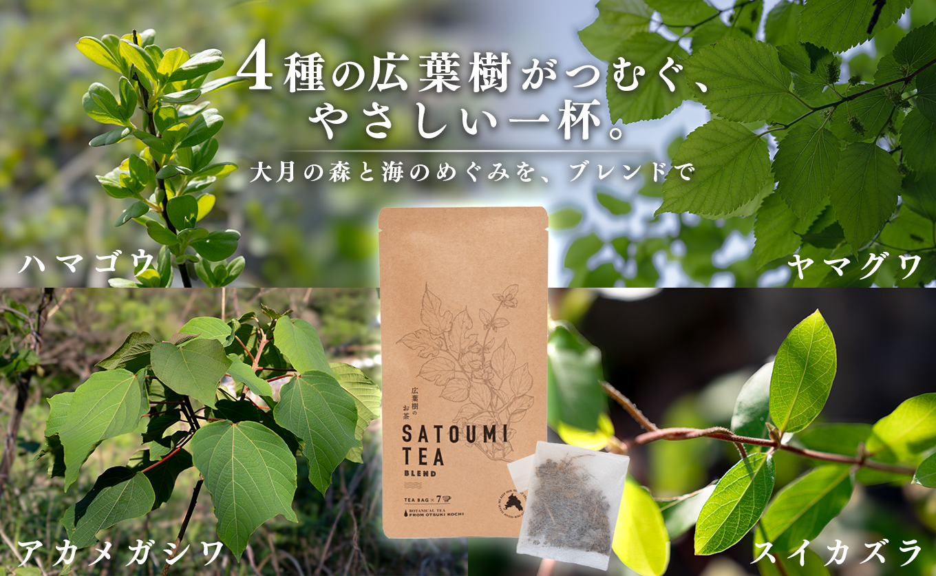 広葉樹のお茶 里海茶 ブレンド 4袋 28パック入り カフェインフリー ハマゴウティー お茶 ティー ティーパック 自然栽培 野草茶 ボタニカルティー 飲料 高知県 大月町