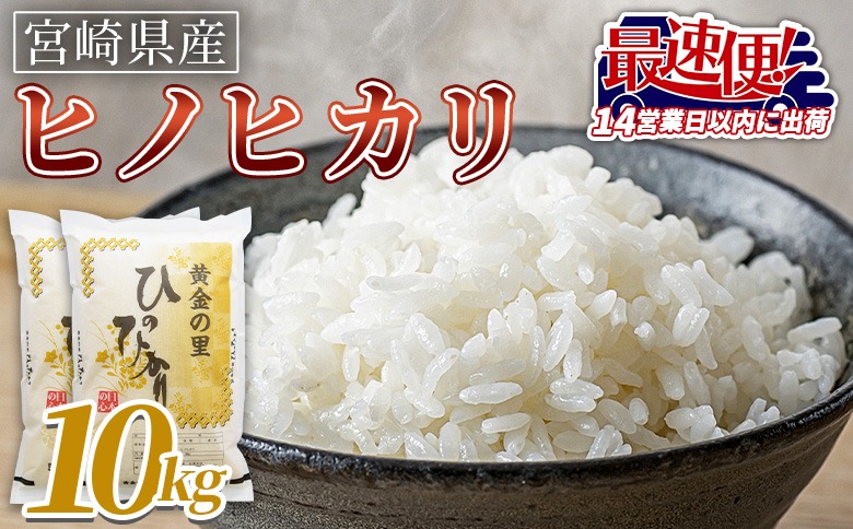 ＜宮崎県産米 ヒノヒカリ 10kg＞ 入金確認後、14営業日以内に順次出荷【 コメ 米 お米 白米 ご飯 飯 炊き立て こめ ひのひかり 宮崎県 県産 粒 炊き込みご飯 おにぎり 主食 】【b0920_su_x3】